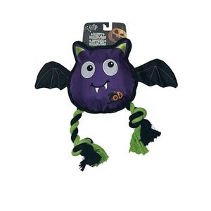 New afp All For Paws Halloween Dog Toy Bat with Rope Squeaker Push Outdoor‎